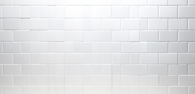 A glossy white ceramic tile wall.