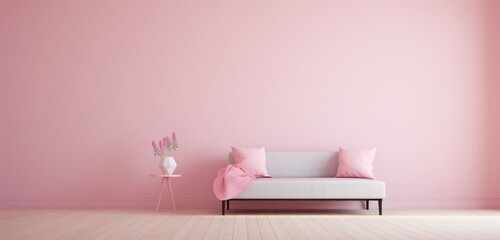 A light pink painted wall with a satin finish.