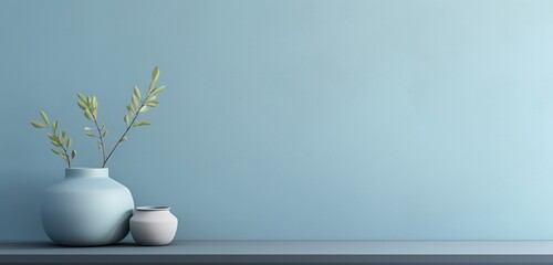 A matte finish painted wall in pale blue.