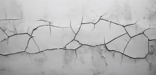 A minimalist concrete wall with artistic cracks.