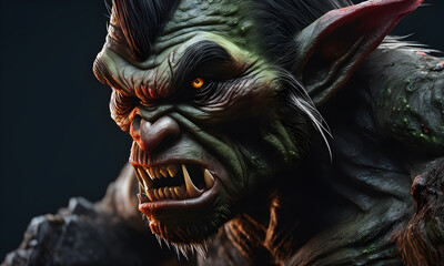 Zombie Troll Portrait Background Image Digital Photography Banner Website Poster Halloween Card Template