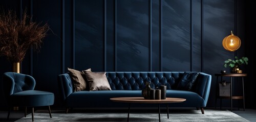 A navy blue wall with a velvety texture.