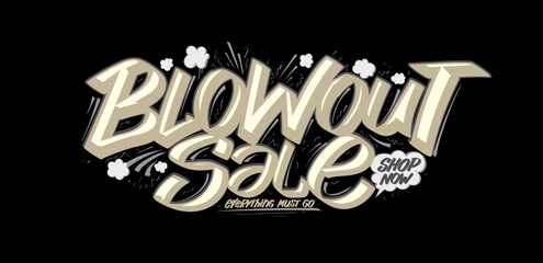Blowout sale poster design template