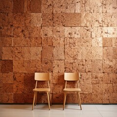A wall with a cork texture, showcasing natural patterns and color variations