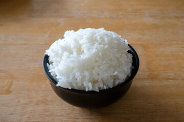Rice in a bowl on the table.