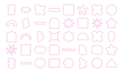 Candy Cane Abstract Geometric Shapes. Sticker shapes oval, rectangle, line, flower, bling. abstract background elements for branding, packaging, prints and social media posts.