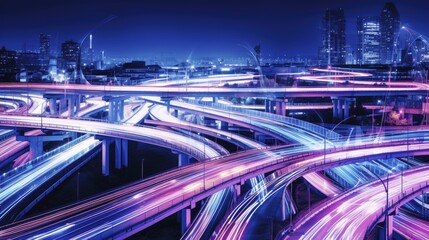 Fototapeta na wymiar Smart highways advanced technology innovative transportation infrastructure interactive roads