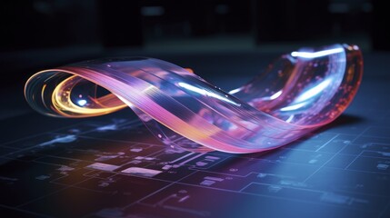 Paper thin electronics advanced technology innovative flexible devices roll up displays futuristic