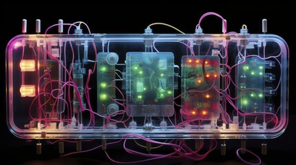 Organ on a chip advanced biotechnology innovative microfluidics lab grown tissues futuristic drug - obrazy, fototapety, plakaty