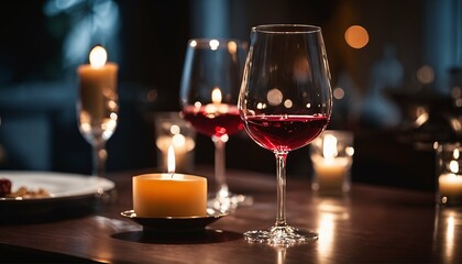 Wine glass and rose for a romantic atmosphere - Ideal for special occasions