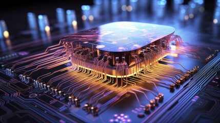 Neuromorphic computing brain inspired hardware advanced technology innovative processing futuristic - obrazy, fototapety, plakaty