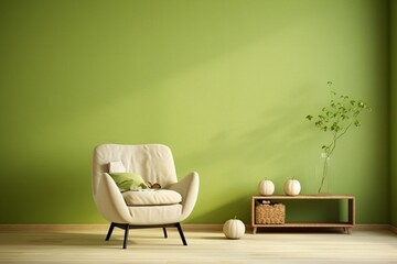 Crisp, apple green wall with a light, airy texture