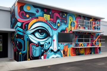 Empowering Education Art: A vivid street art piece featuring an influential education quote highlighted by bold, dynamic visuals, sparking inspiration and emphasizing learning's empowering nature