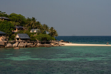 Koh Nang Yuan, Thailand. It is an island near Koh Tao. An island that tourists like to go diving.