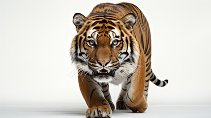 white bengal tiger HD 8K wallpaper Stock Photographic Image  - obrazy, fototapety, plakaty