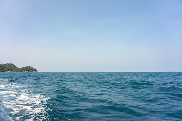 Tourists sailing in the middle of the sea at Koh Tao.