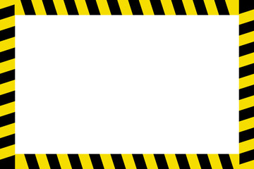 Warning line with yellow and black diagonal stripes  frame. vector Illustration