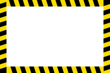 Warning line with yellow and black diagonal stripes  frame. vector Illustration