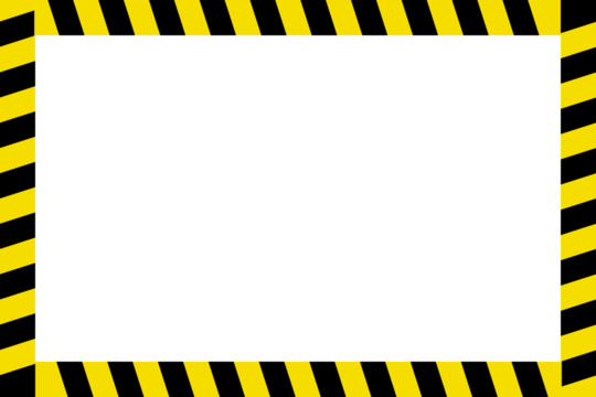 Warning line with yellow and black diagonal stripes  frame. vector Illustration