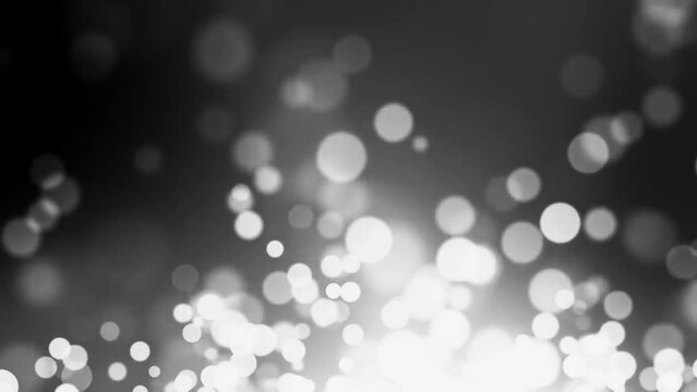 Beautiful shiny silver and white colors Christmas winter holiday abstract 4k stock video bokeh background with vintage black and white effect