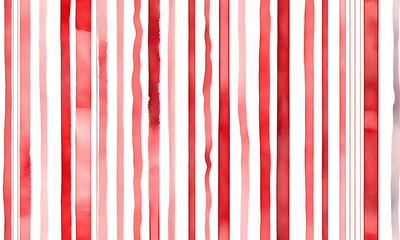 Red White Watercolor Geometric Christmas Stripes Painting Background Illustration Postcard Artwork Banner Flyer Ads Gift Card Template