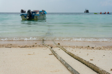 The tether is on the beach at Koh Tao, Thailand.