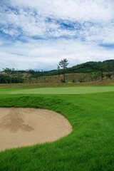 골프, 골프장, 그린, 깃대, 홀