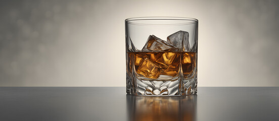 Glass of Whiskey Digital Render Background Image Bar Banner Website Ads Poster Halloween Card Template