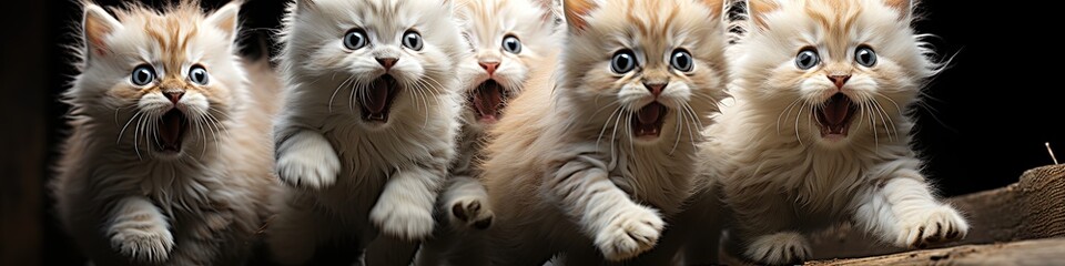 Adorable Yawning Kittens