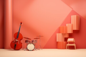 Inviting Jazz day room. World show music. Generate Ai