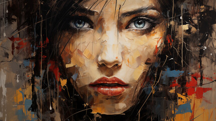 Ephemeral Embrace: A Mixed Media Portrait