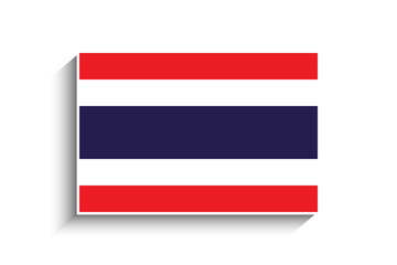 Flat Rectangle Thailand Flag Icon