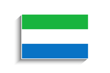 Flat Rectangle Sierra Leone Flag Icon