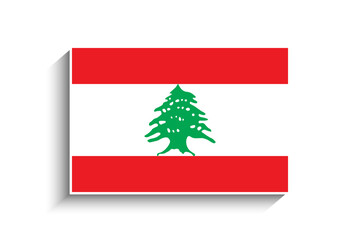 Flat Rectangle Lebanon Flag Icon