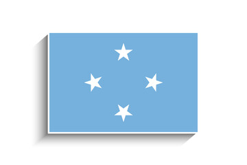 Flat Rectangle Micronesia Flag Icon
