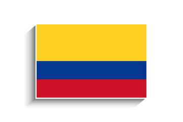 Fototapeta premium Flat Rectangle Colombia Flag Icon