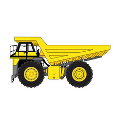 Heavy duty dump truck 777,785 on white background. Equipment for the mining industry.