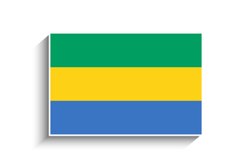 Obraz premium Flat Rectangle Gabon Flag Icon