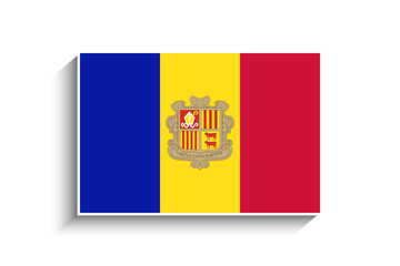 Obraz premium Flat Rectangle Andorra Flag Icon