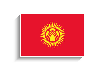 Flat Rectangle Kyrgyzstan Flag Icon