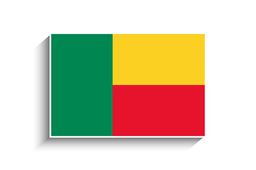 Flat Rectangle Benin Flag Icon