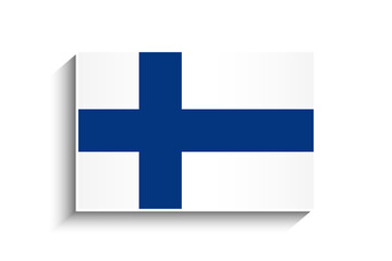 Obraz premium Flat Rectangle Finland Flag Icon
