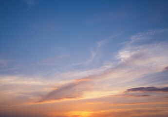 Fototapeta na wymiar Dramatic sunset sky for nature background