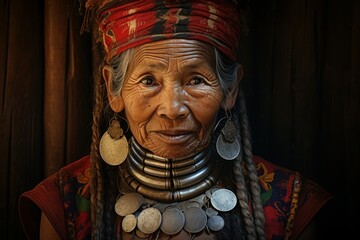 Tribe woman. Native art travel. Generate Ai