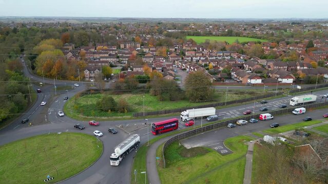 Aerial Footage of Dunstable Town of England UK