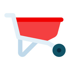 Wheelbarrow colorful flat icon