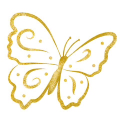 Gold Glitter Butterfly