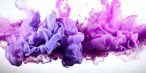 purple ink border liquid splash isolated on transparent background