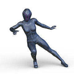 女性サイボーグ　3DCG レンダリング  