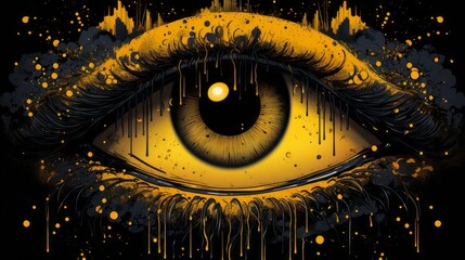 "Lunar Vision"
A captivating golden eye, crowned with droplets, echoes the luminous moon.